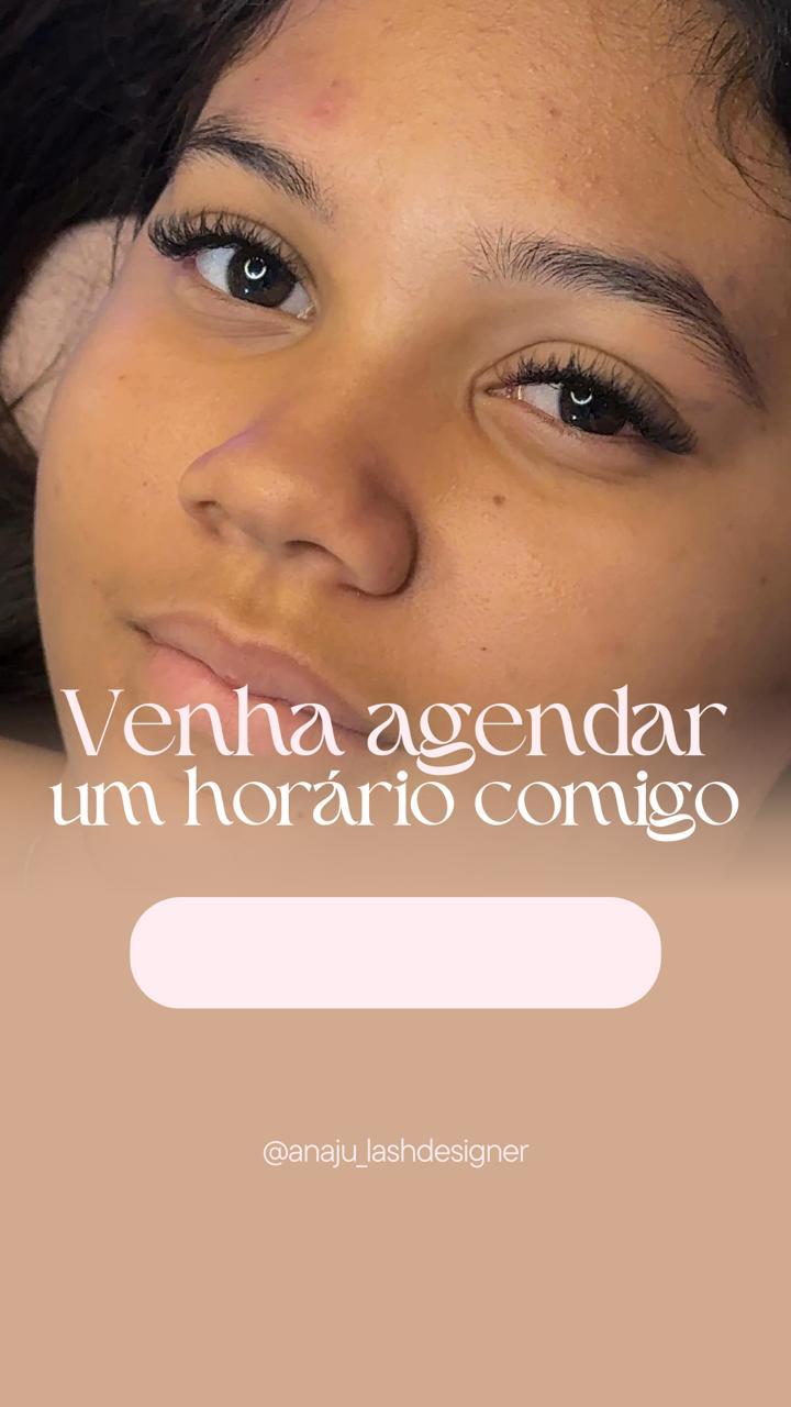 Arte para agendar horário com Naju Lash Design
